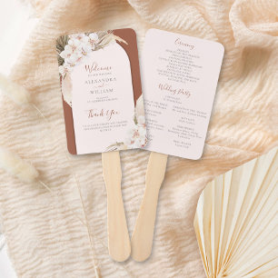 Éventail Terracotta Pampas Grass Boho Mariage de automne Fl
