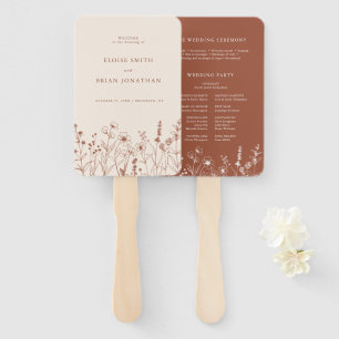 Éventail Terracotta Rustic Fall Fleur sauvage Wedding Progr