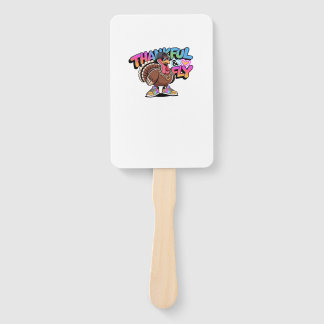 Éventail Thankful & Fly Turkey � Colorful Urban Cartoon Ove