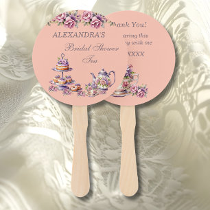 Éventail Thé de mariage Lilac Peach Floral