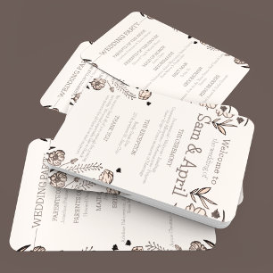 Éventail Thème Brown Floral Mariage