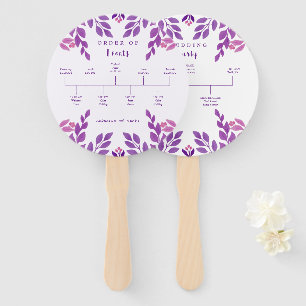 Éventail Thème Mariage Feuille violet