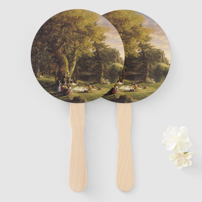 Éventail Thomas Cole Le Pic-Nic (Devant et derrière)