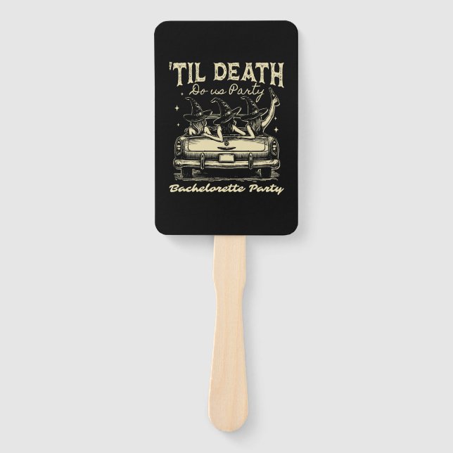 Éventail Til Death Do Us Party Halloween D Yellow (Devant)