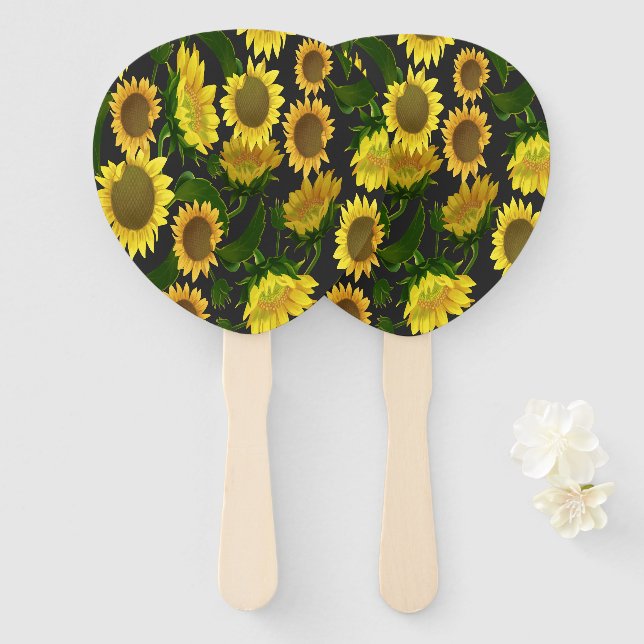 Éventail Tournesol (Devant et derrière)