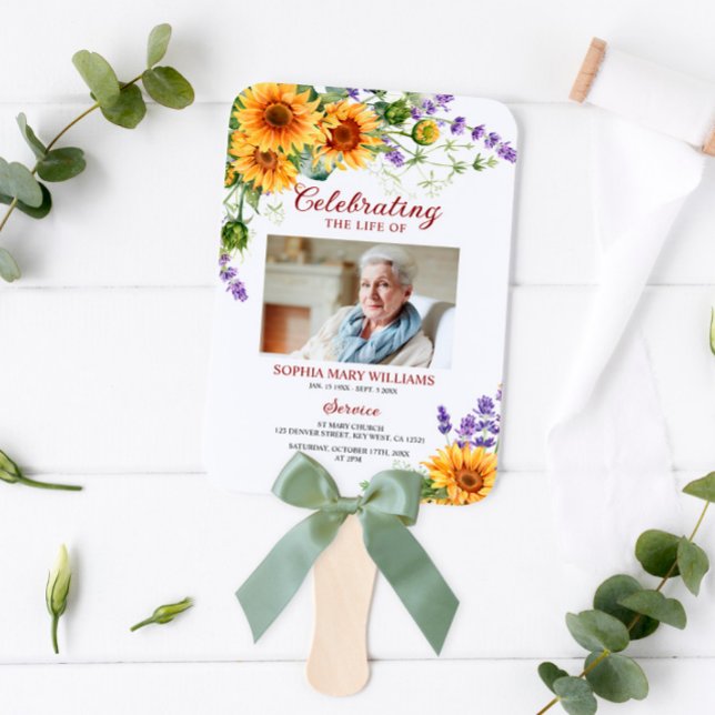 Éventail Tournesols et Lavande Programme de Funérailles Set (Créateur téléchargé)