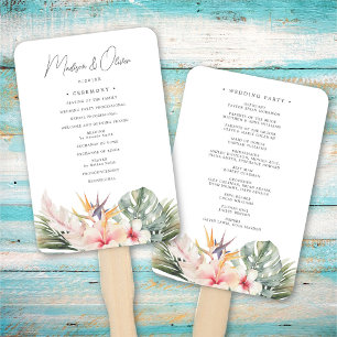 Éventail Tropical Botanical Floral Programme de mariage élé
