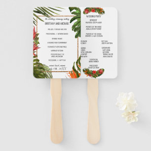Éventail Tropical Breeze Floral Mariage Ceremony Programme