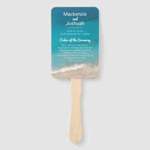 Éventail Tropical Sand Beach Shore Wedding Programme