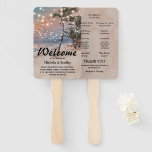 Éventail Tropical Vintage Beach Lights Programme de mariage