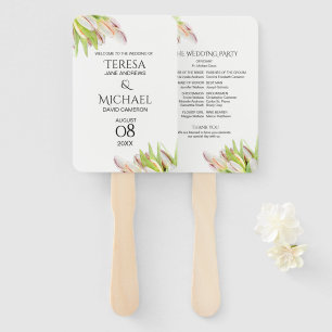 Éventail Tulipes roses Programme personnalisé Mariage de ja
