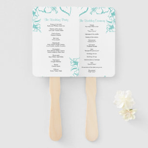 Éventail Turquoise Hibiscus Flower Beach Wedding Programme