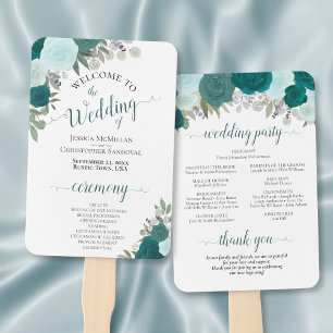 Éventail Turquoise & Turquoise Élégant programme de mariage