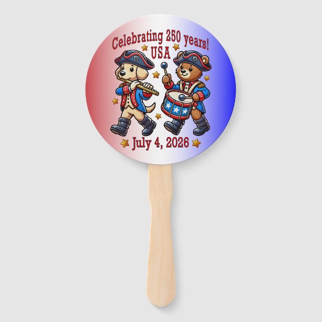 Éventail USA 250th Anniversary Souvenir - Patriotique (Devant)