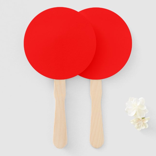 Éventail Ventilateur à main de programme rond rouge (Devant et derrière)