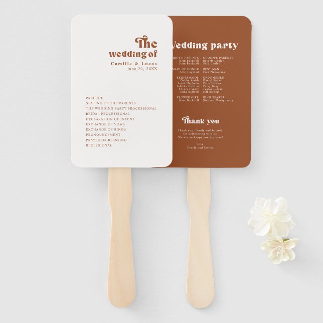 Éventail Ventilateur à main en terre cuite rétro (Devant et derrière)