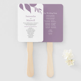 Éventail Ventilateur à main Feuille violet Mariage moderne