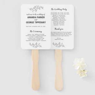 Éventail Ventilateur de programme de mariage rustique et él