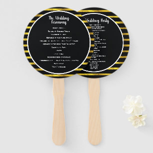Éventail Ventilateur du programme de mariage Black and Gold