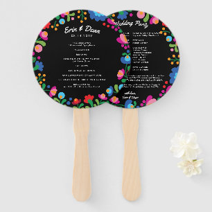 Éventail Ventilateur du programme de mariage coloré de brod