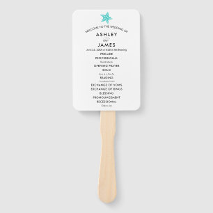 Éventail Ventilateur du programme de mariage de plage avec 