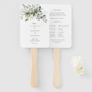 Éventail Ventilateur du programme de mariage Eucalyptus