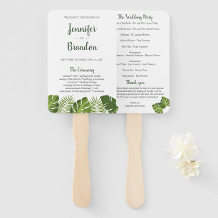 Éventail Ventilateur du programme de mariage feuille tropic