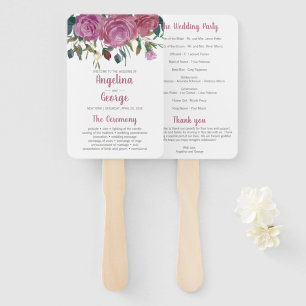 Éventail Ventilateur du programme de mariage floral aquarel