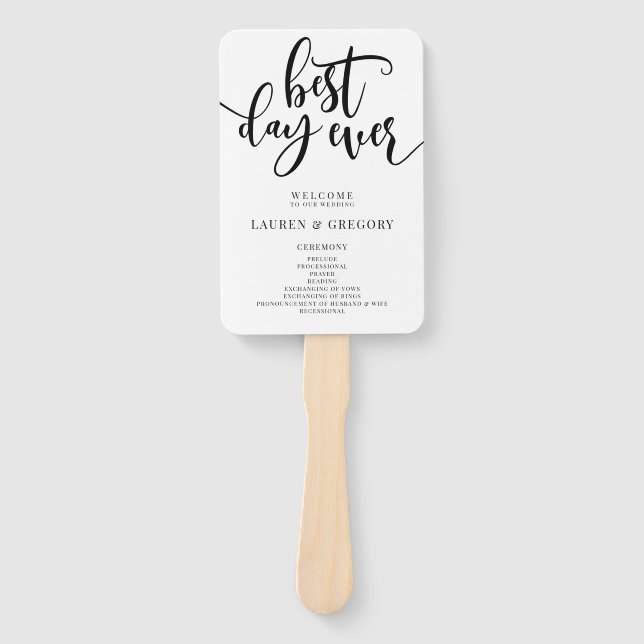 Éventail Ventilateur du programme de mariage le meilleur jo (Devant)