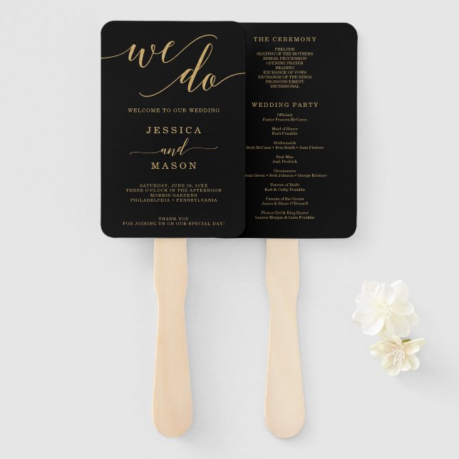 Éventail Ventilateur du programme de mariage minimal pour l (Devant et derrière)
