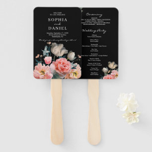 Éventail Ventilateur du programme de mariage romantique ave