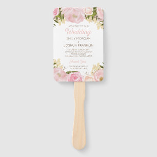 Éventail Ventilateur du programme de mariage Rose Flora