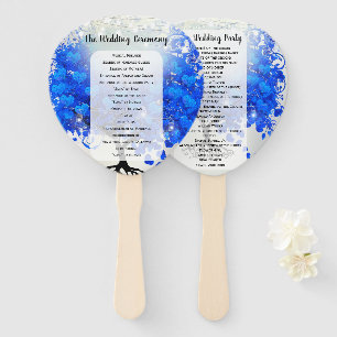 Éventail Ventilateur du programme de mariage Royal Blue Hea