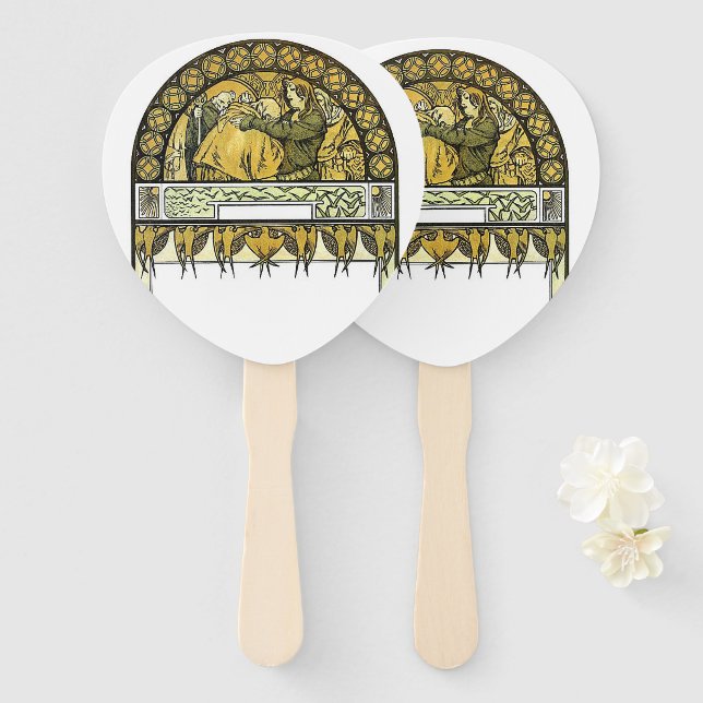 Éventail ventilateur funéraire (Devant et derrière)