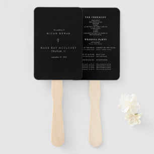 Éventail Ventilateur/programme de Mariage noir