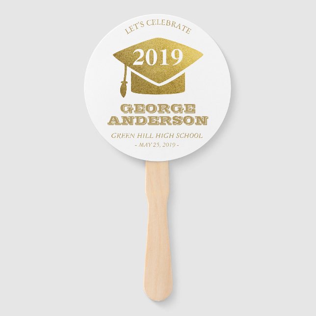Éventail Ventilateurs de diplôme - Gold Grad (Devant)