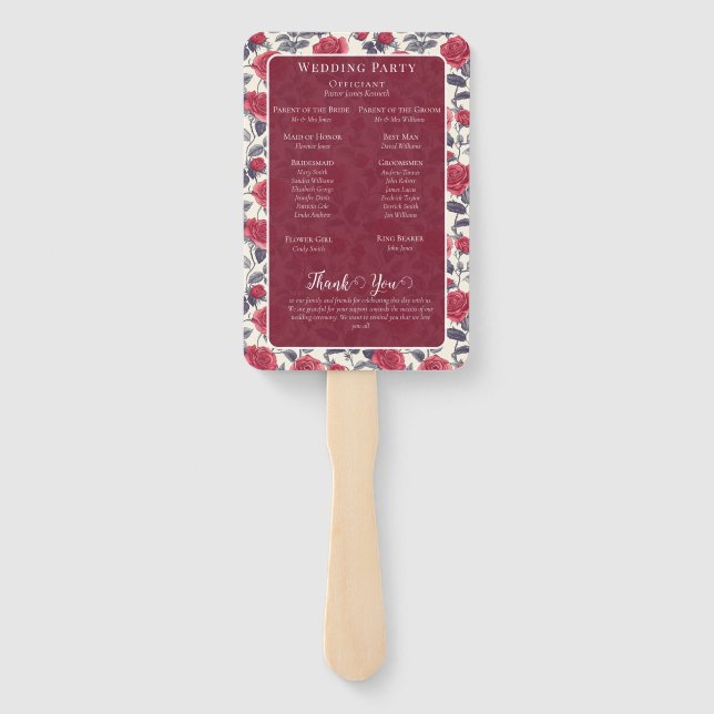 Éventail Ventilateurs de programme Rose (Dos)