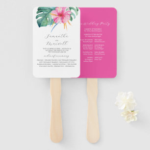 Éventail Ventilateurs du programme de mariage Aquarelle ros
