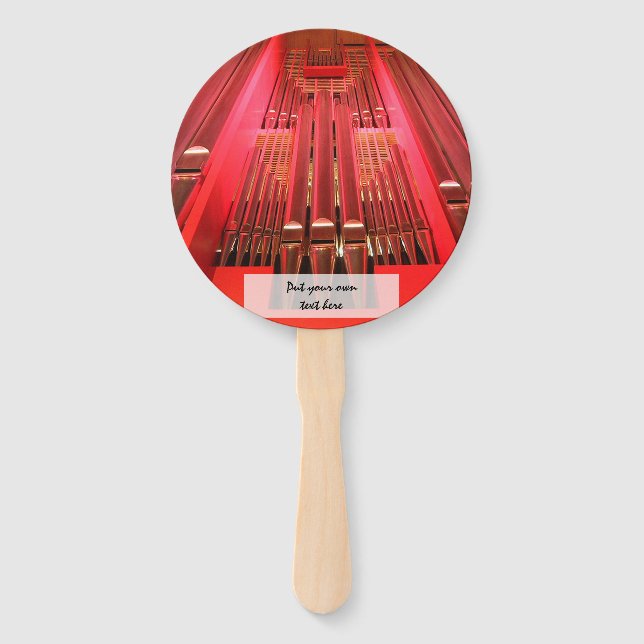 Éventail ventilateurs en tuyaux d'orgue rouges (Devant)