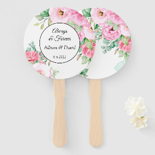 Éventail Ventilateurs mariages à pédales rose Floral
