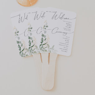 Éventail Verdure et or Programme de mariage