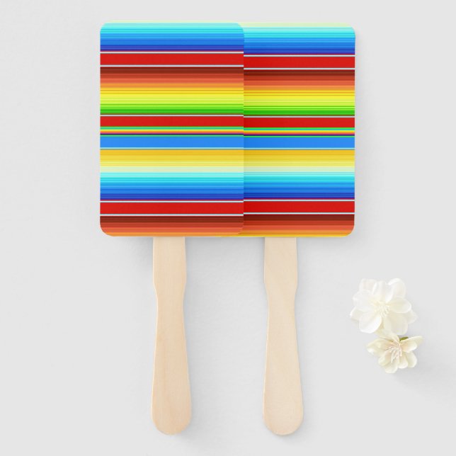Éventail Vibrante couverture mexicaine Serape espagnole tra (Devant et derrière)