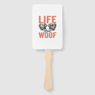 Éventail Vie Amour Woof Chien Graphisme Rétro_1