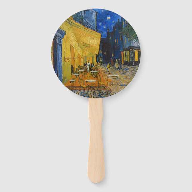 Éventail Vincent van Gogh - Café Terrasse en soirée (Devant)