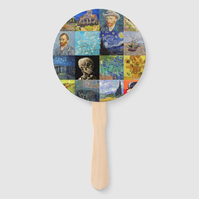 Éventail Vincent van Gogh - chefs-d'oeuvre Mosaic Patchwork (Devant)