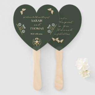 Éventail Vintage Art Nouveau Floral Mariage