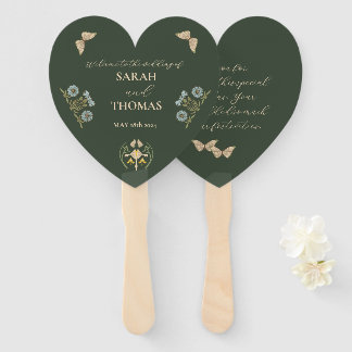 Éventail Vintage Art Nouveau Floral Mariage