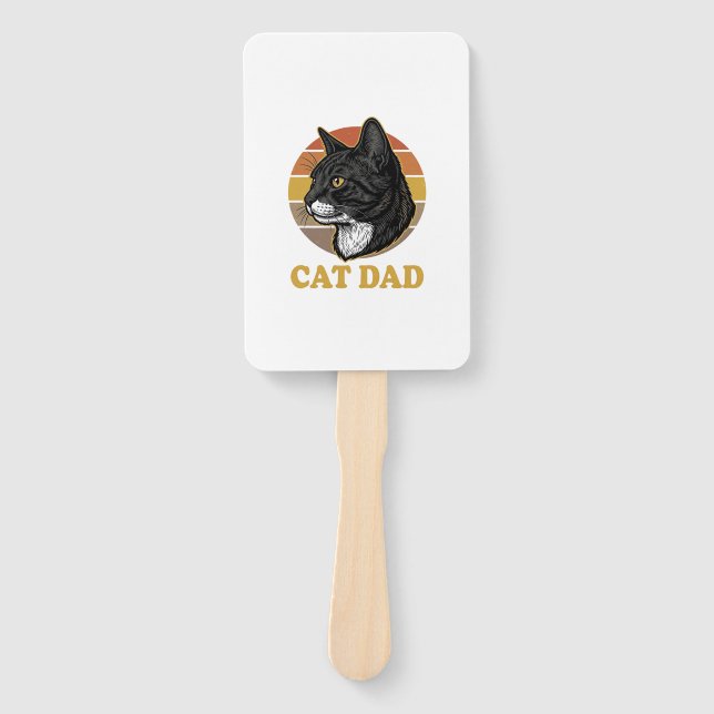 Éventail Vintage Cat Dad Retro Cat Lover Shirt Design_1 (Devant)