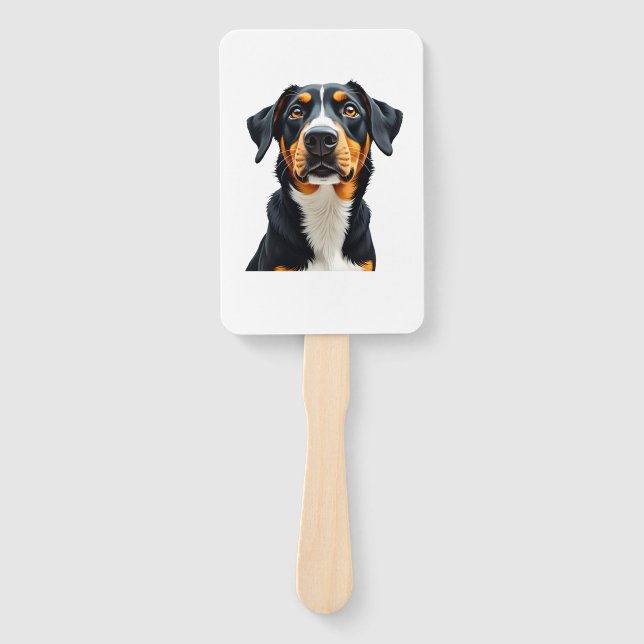 Éventail Vintage Colorful Dog Portrait Illustration Retro P (Devant)