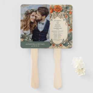 Éventail Vintage Floral Art Nouveau Mariage